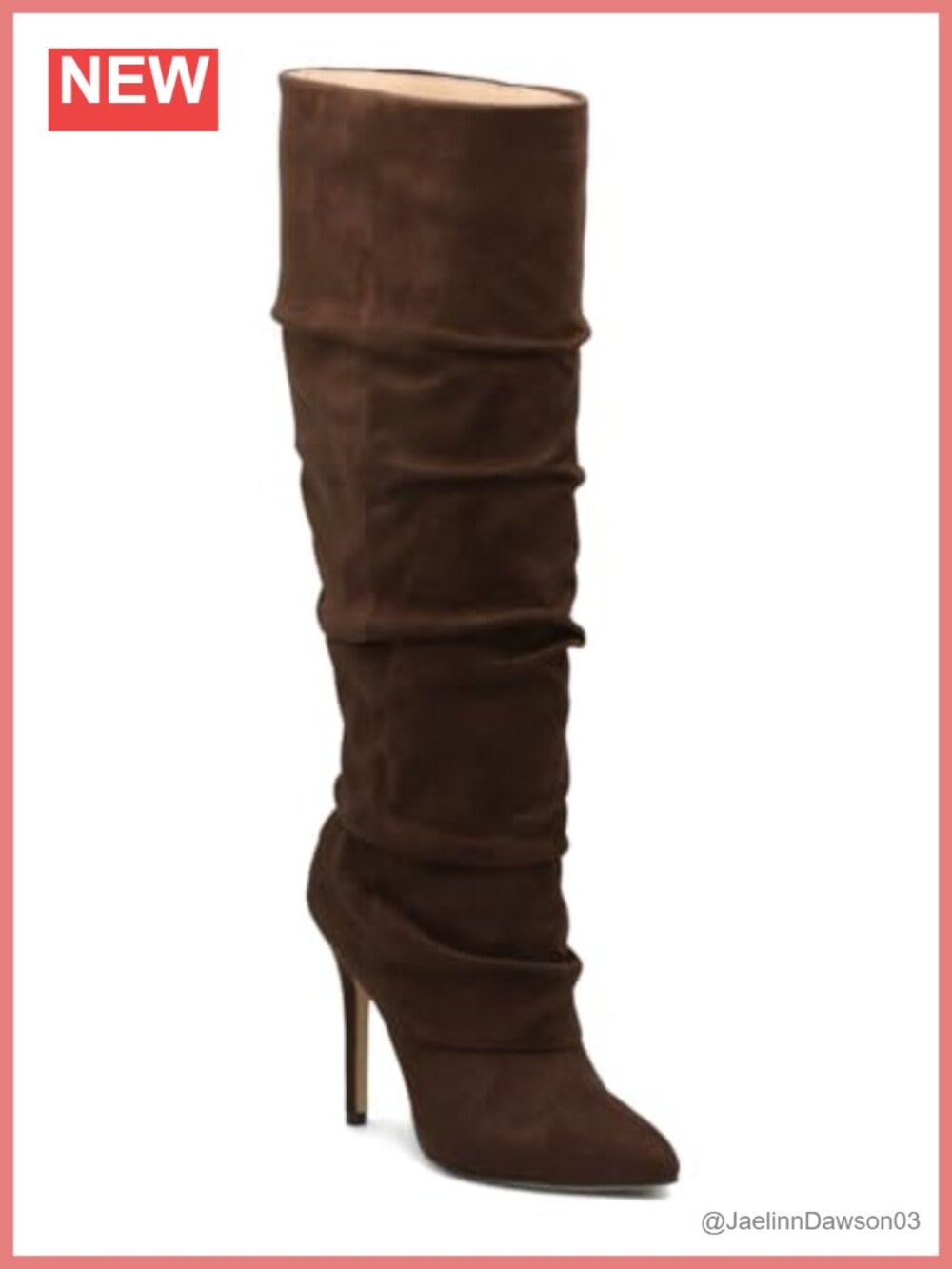 Faux Leather Mid-Calf Stiletto Heel Pointed Toe Fashion Boot Pull-On